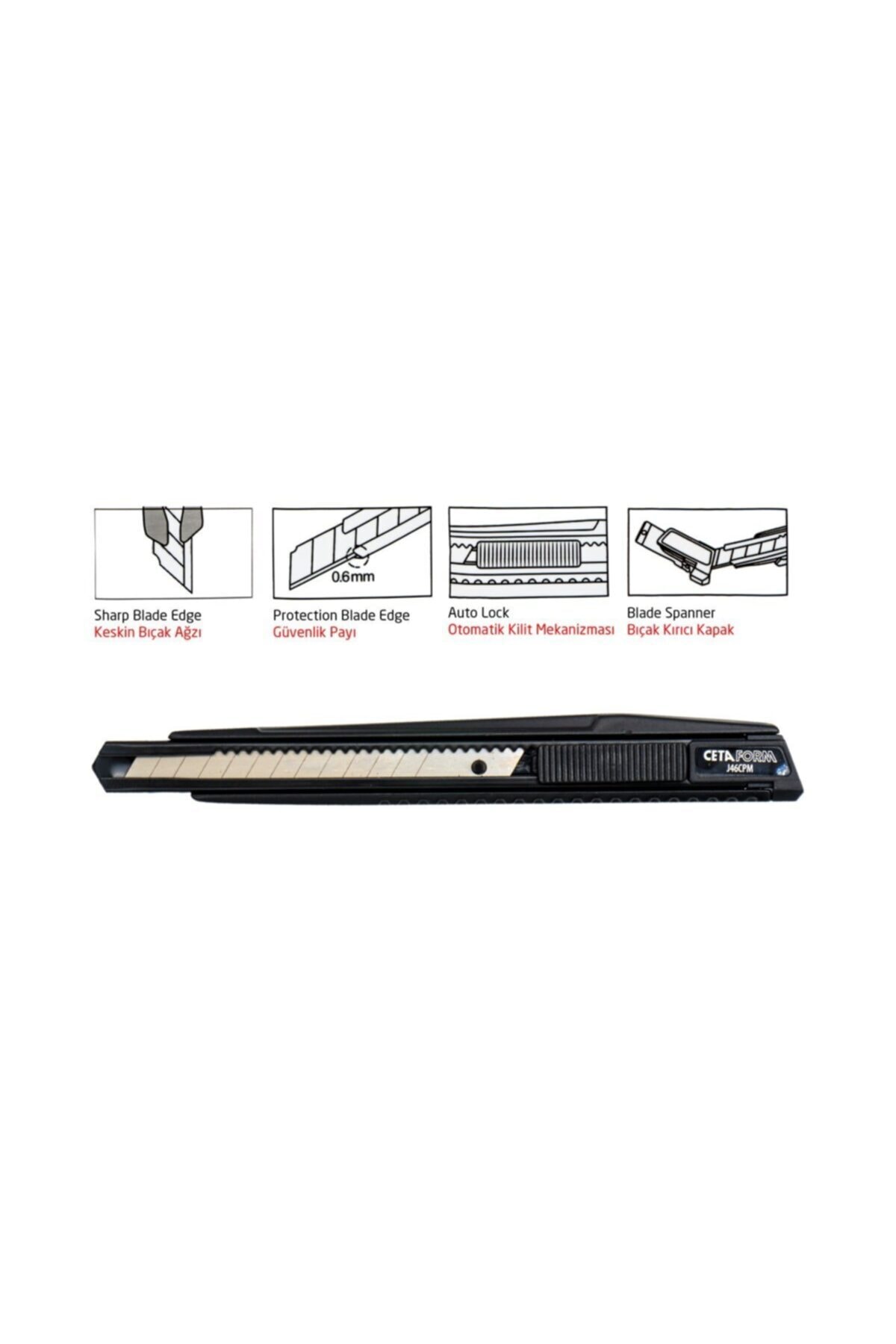 Ceta Form J46cpm Compact Maket Bıçağı (metal Gövde) - 9 mm